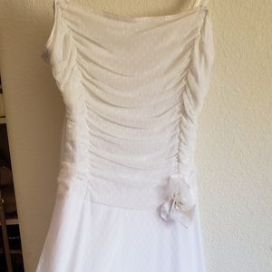 White Sheer Polka Dot Dress